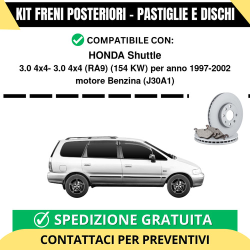 Kit freni posteriori per honda - freni,